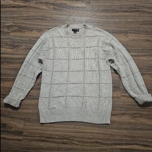 ROUNDTREE & YORKE Collection Sz M Brown & beige Cotton Chunky Knit Sweater • VG‼